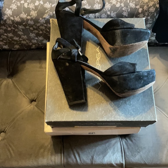 Via spiga platform sandal black suede - Picture 4 of 4